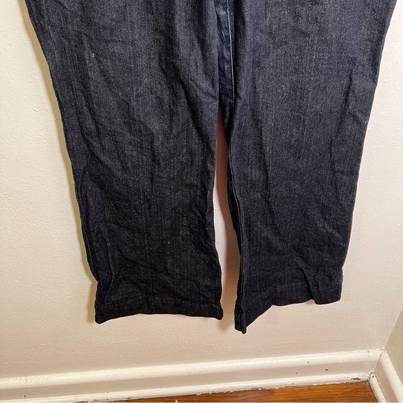 Vintage Talbots Trouser Jeans Dark Wash Wide Leg 12P - Picture 3 of 9